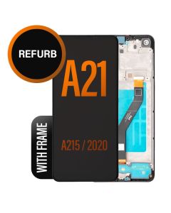 Galaxy A21 LCD Touch Screen Assembly With Frame - Refurbished