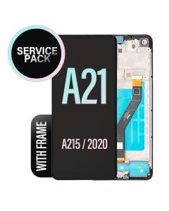 Galaxy A21 LCD Touch Screen Assembly With Frame- Service Pack