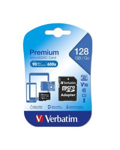 Verbatim Premium 600X MicroSD Card with Adapter 128 GB