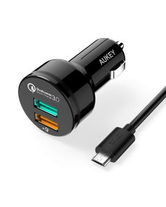 CC-T7 36W Qualcomm Quick Charge 3.0 Dual USB Car Charger