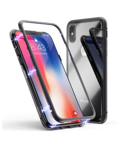 Magnetic Metal Tempered Glass Case Cover For iPhone X