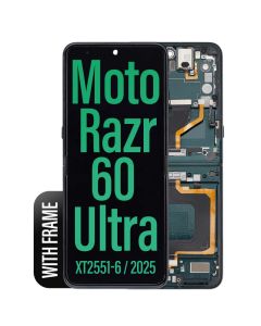 Motorola Moto Razr 60 Ultra LCD Touch Screen Assembly with Frame (Main) - Black 