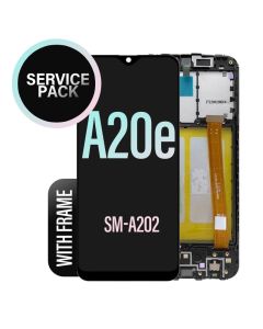 Galaxy A20e LCD Touch Screen Assembly With Frame - Service Pack