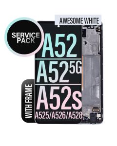 Galaxy A52/ A52 5G/ A52s LCD Touch Screen Assembly With Frame - Awesome White