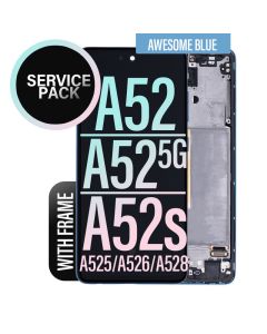 Galaxy A52/ A52 5G/ A52s LCD Touch Screen Assembly With Frame - Awesome Blue