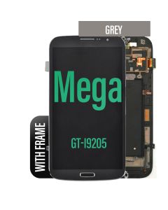 Galaxy Mega LCD Touch Screen Assembly with Frame - Grey