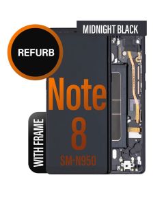 Galaxy Note 8 LCD Touch Screen Assembly with Frame - Midnight Black -Refurbished