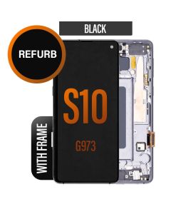 Galaxy S10 LCD Touch Screen Assembly with Frame - Refurbished -Black 