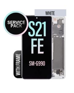 Galaxy S21 FE LCD Touch Screen Assembly with Frame - White