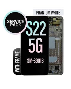 Galaxy S22 5G LCD Touch Screen Assembly with Frame- Phantom White