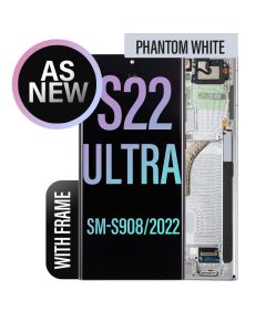 Galaxy S22 Ultra LCD Touch Screen Assembly With Frame- As New - Phantom White