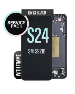 Galaxy S24 Screen Replacement Assembly with Frame -Onyx Black