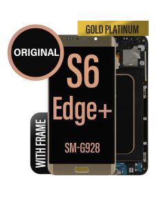 Galaxy S6 Edge Plus LCD Touch Screen Assembly with Frame - Gold