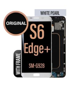 Galaxy S6 Edge Plus LCD Touch Screen Assembly with Frame - White