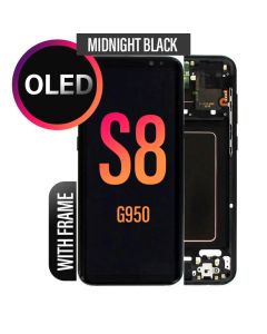 Galaxy S8 LCD Touch Screen Assembly with Frame - Midnight Black- OLED
