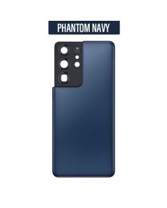 Galaxy S21 Ultra Back Glass Cover With Camera Lens - Phantom Navy