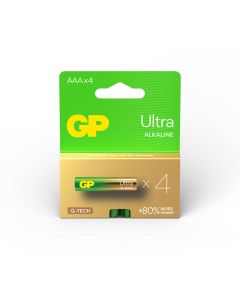 GP 1.5V Ultra Alkaline AAA Battery - Card of 4