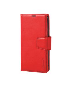 Hanman Stand Card Leather Case Cover For iPhone 16-Red