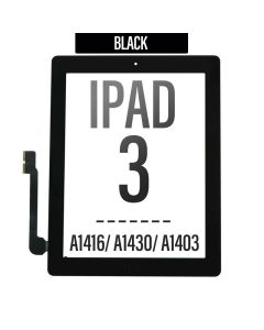 iPad 3 Touch Screen Digitizer with Home Button and Adhesive tape - Black