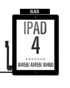 iPad 4 Full Assembly Touch Screen Digitizer with Home Button and Adhesive Tape - Black