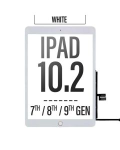 iPad 7th Gen/ 8th Gen/ 9th Gen (10.2 inch) Touch Screen Digitizer with Adhesive - White(With Home Button)