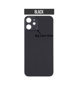 iPhone 12 Back Glass Cover (Big Camera Hole) - Black
