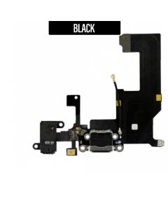 iPhone 5 Charging Port Flex Handsfree Port Cable with Mic - Black