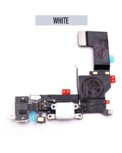 iPhone 5S Charging Port Flex Handsfree Port Cable with Mic - White