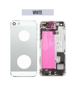 iPhone SE Compatible Housing with Charging Port and Power Volume Flex Cable - White, OEM
