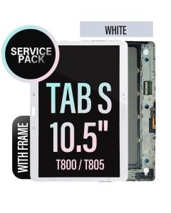 Galaxy Tab S 10.5 T800/ T805 LCD Touch Screen Assembly With Frame-Service Pack- White