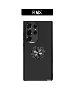 Magnetic Ring Stand Hybrid Case Cover For Galaxy A25 - Black
