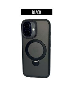 Magnetic Rotative Armour case cover for iPhone 15 Pro- Black