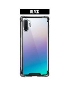 Mercury Transparent Wonder Protective Case Cover With Metal Plating For Galaxy Note 10 - Black