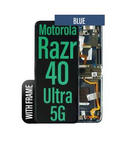 Motorola Razr 40 Ultra 5G LCD Touch Screen Assembly With Frame- Blue