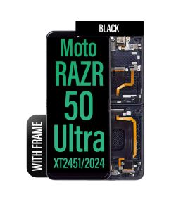 Motorola Razr 50 Ultra LCD Touch Screen Assembly With Frame- Black
