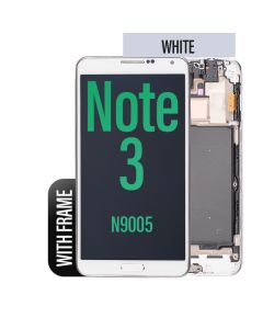 Galaxy Note 3 LCD Touch Screen Assembly with Frame - White