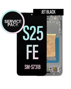 Galaxy S25 FE LCD Touch Screen Replacement Assembly With Frame -Jet Black
