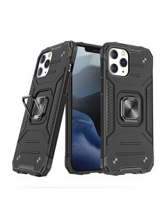 ShockProof Robot Magnetic Ring Case Cover For iPhone 16 Pro Max- Black