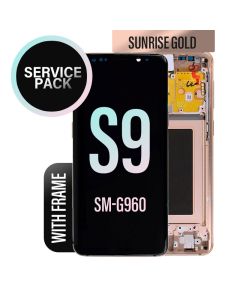 Galaxy S9 LCD Touch Screen Assembly with Frame - Sunrise Gold (Service Pack)