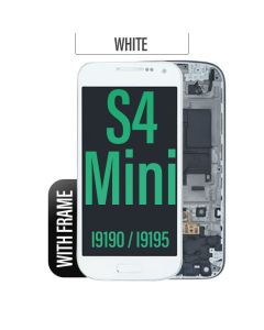 Galaxy S4 Mini LCD Touch Screen Assembly with Frame - White