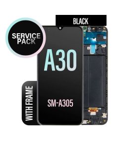 Galaxy A30 LCD Touch Screen Assembly with Frame - Black