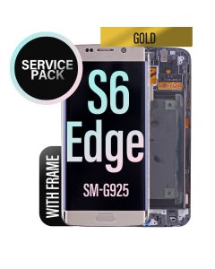Galaxy S6 Edge LCD Touch Screen Assembly with Frame - Gold