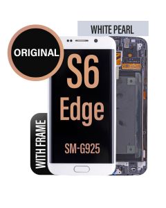 Galaxy S6 Edge LCD Touch Screen Assembly with Frame - White
