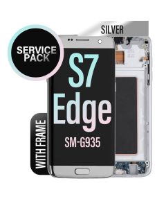 Galaxy S7 Edge LCD Touch Screen Assembly with Frame - Silver