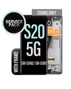 Galaxy S20/ S20 5G LCD Touch Screen Assembly with Frame -Cosmic Grey