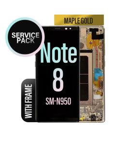 Galaxy Note 8 LCD Touch Screen Assembly with Frame - Maple Gold
