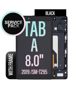 Galaxy Tab A 8.0 (2019) SM-T295 LCD Touch Assembly With Frame- Service Pack Black