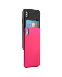 Mercury Sky Slide Bumper Case Cover With Card Slot for iPhone 13 Pro - Hot Pink