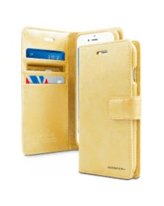 Mercury Blue Moon Diary Wallet Leather Case Cover For iPhone 13 Mini - Gold