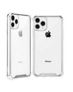 Mercury Transparent Wonder Protective Case Cover With Metal Plating For iPhone 11 - Silver